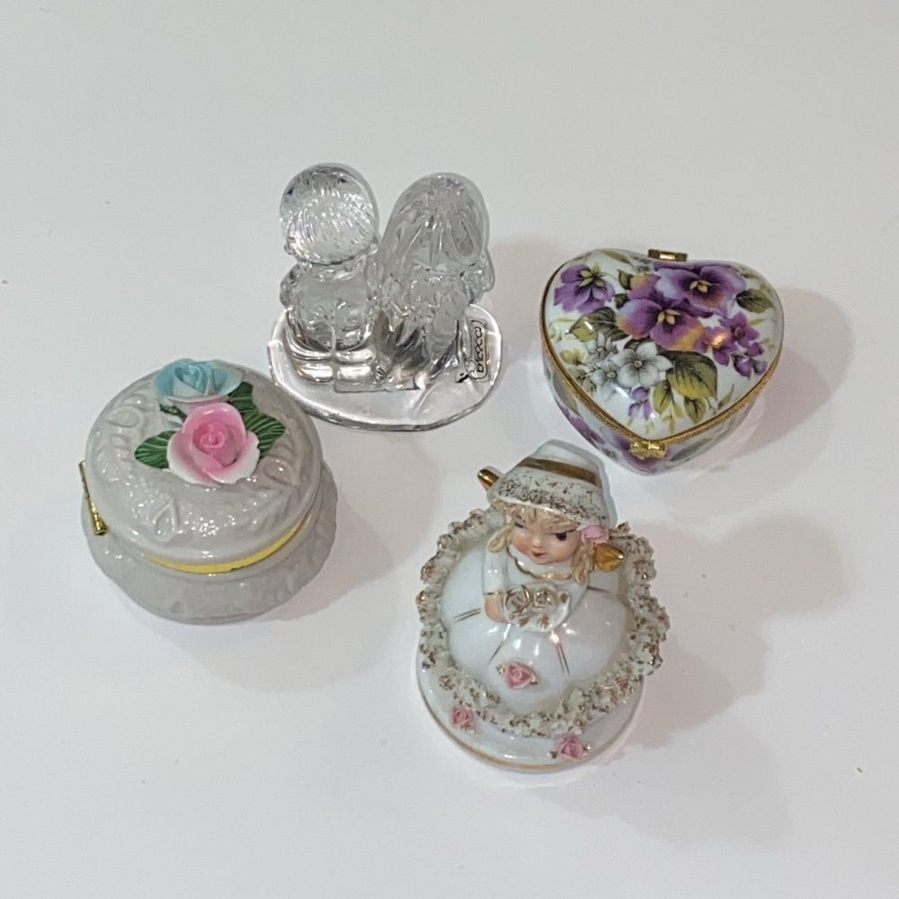 Vintage Decorative Porcelain and Glass Figurines Set 4